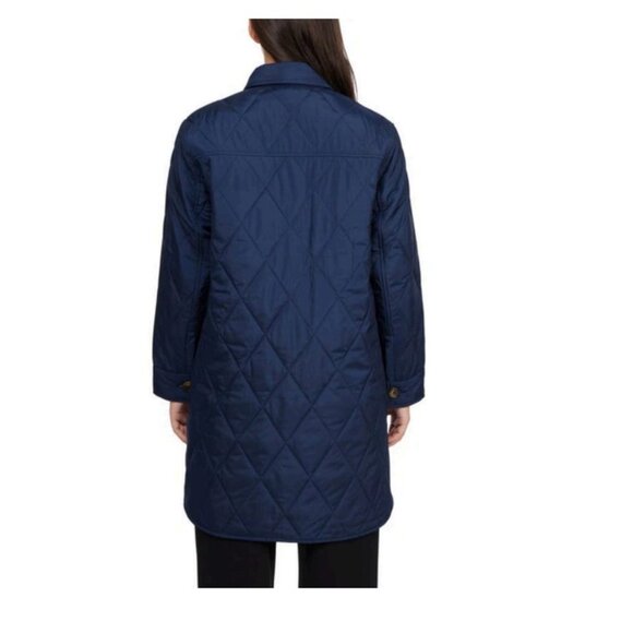 BADGLEY MISCHKA Quilted Shacket In Navy NWT Size XS/TP - Picture 2 of 8